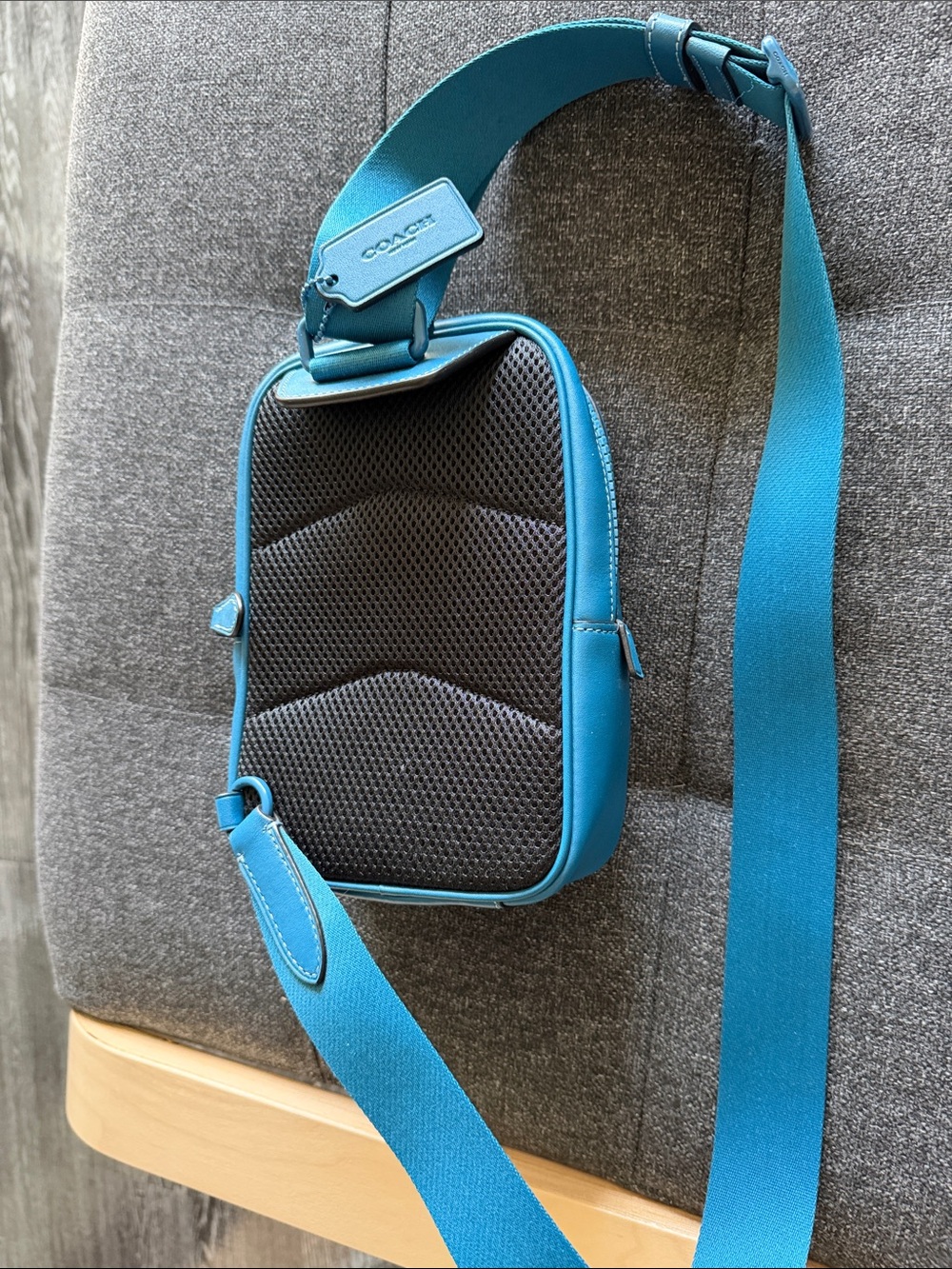 Coach Turquoise Embossed Signature Belt Bag - Picture 3 of 5